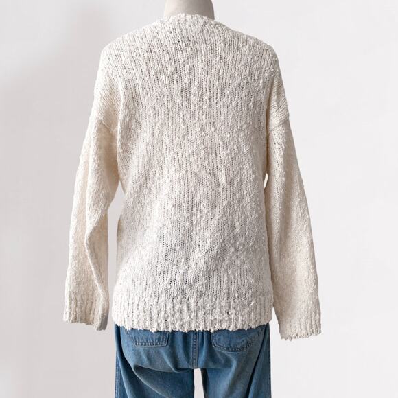 Vintage 80s Coquette Embroidered Sweater Pastel Cottagecore Grandmacore Knit M - Picture 9 of 10